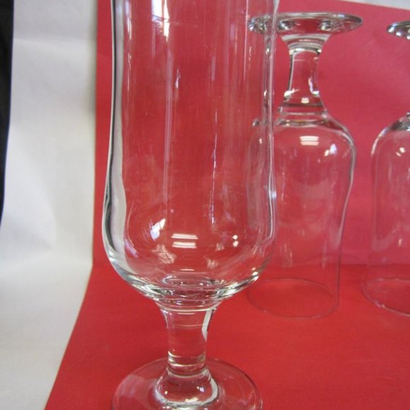 VINTAGE 90'S STEMMED ICED TEA/WATER GLASS, TALL & ELEGANT SET OF 5 - Picture 5 of 7